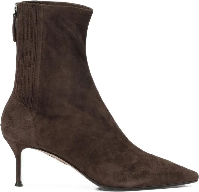Aquazzura 65 mm Saint Honoré suède enkellaarzen Bruin