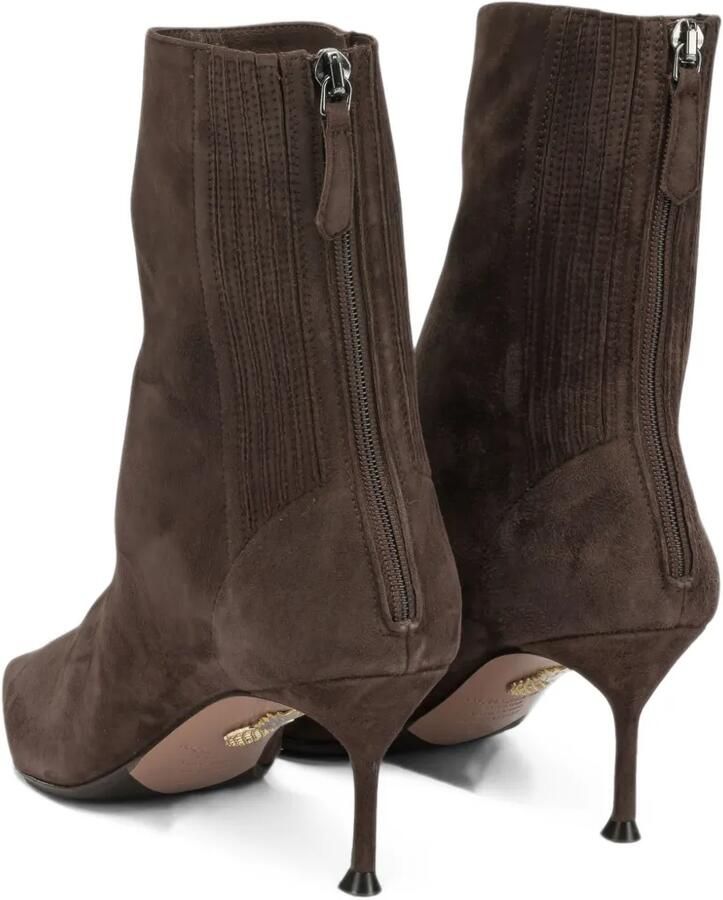 Aquazzura 65 mm Saint Honoré suède enkellaarzen Bruin - Foto 3