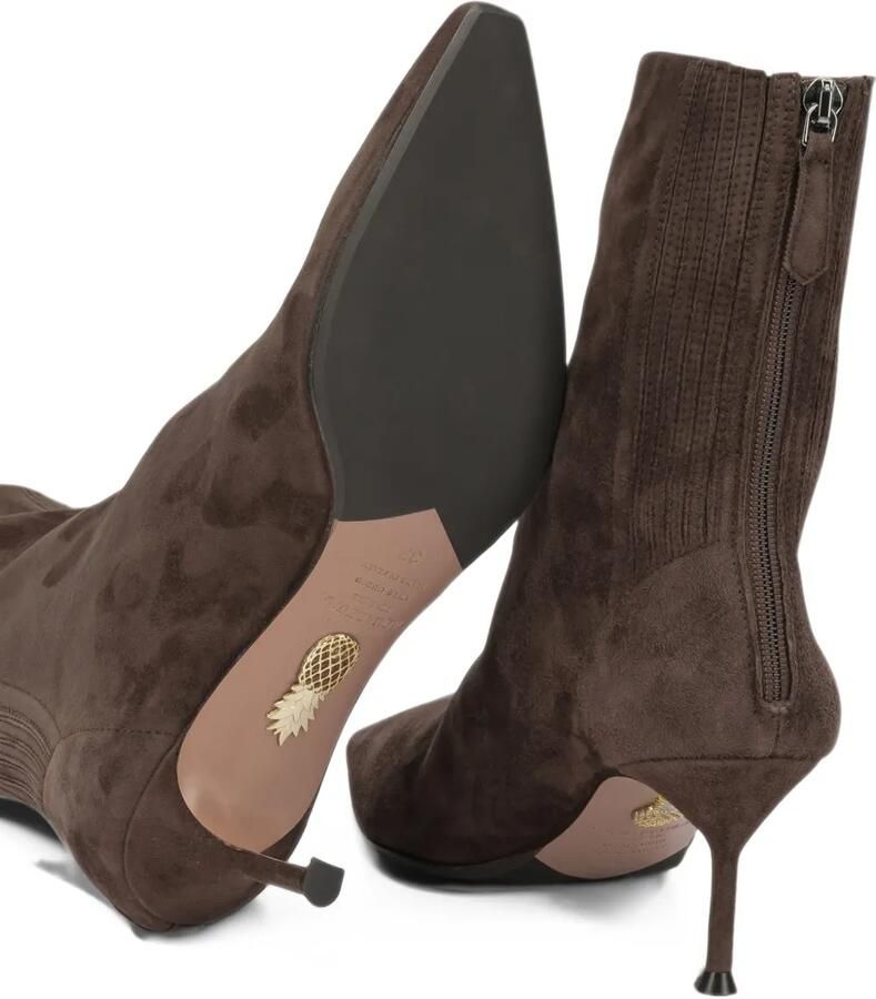 Aquazzura 65 mm Saint Honoré suède enkellaarzen Bruin - Foto 2