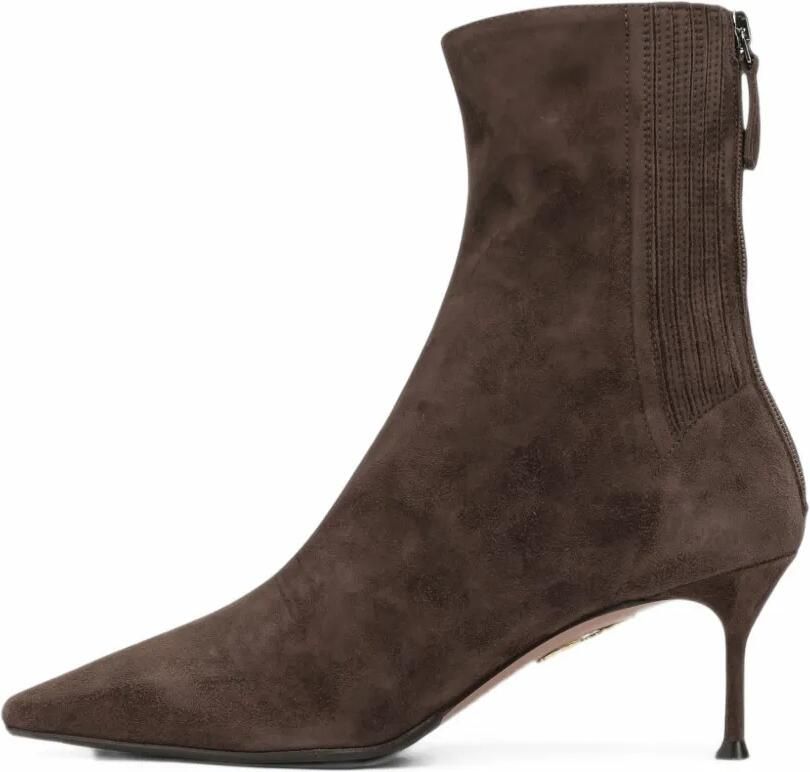 Aquazzura 65 mm Saint Honoré suède enkellaarzen Bruin - Foto 5
