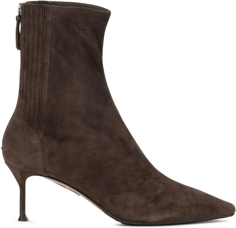 Aquazzura 65 mm Saint Honoré suède enkellaarzen Bruin