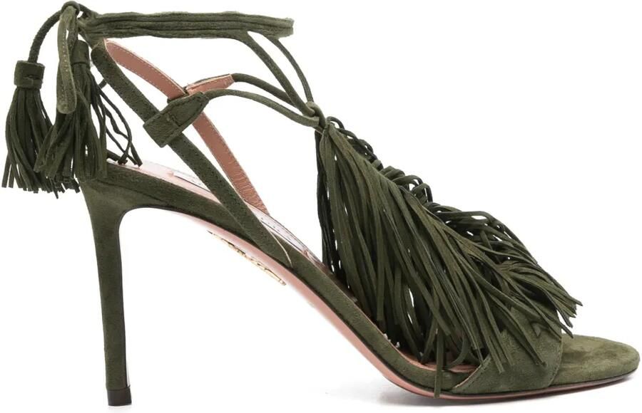 Aquazzura 85 mm Gytane sandalen Groen