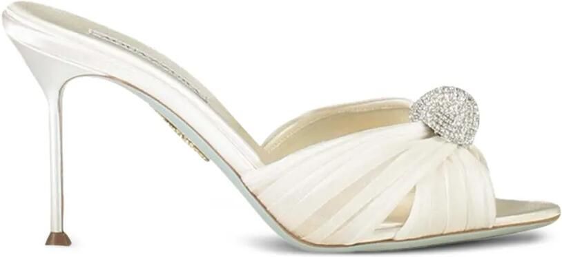 Aquazzura 85 mm Mystery muiltjes Wit