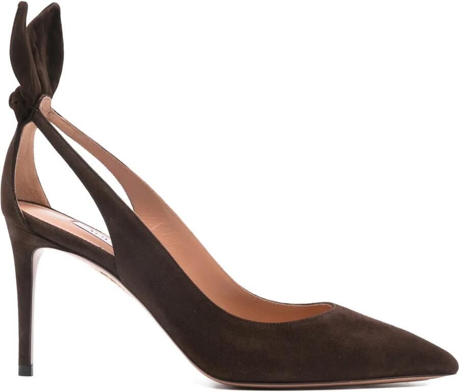 Aquazzura 85 mm pumps met strik Bruin