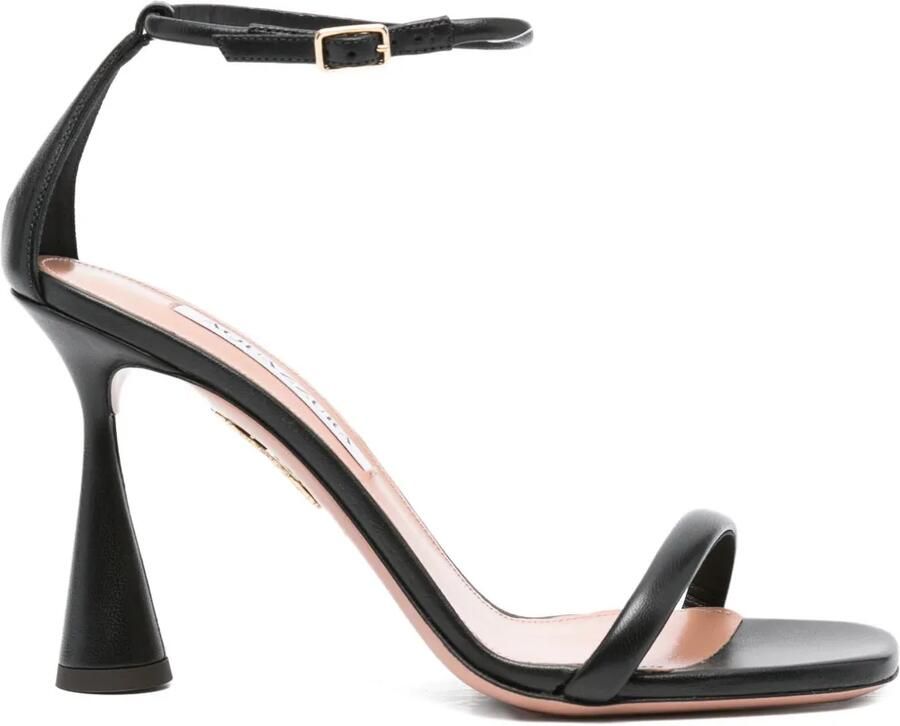 Aquazzura 95 mm Hot Sandal sandalen met uitlopende hak en enkelbandje Zwart
