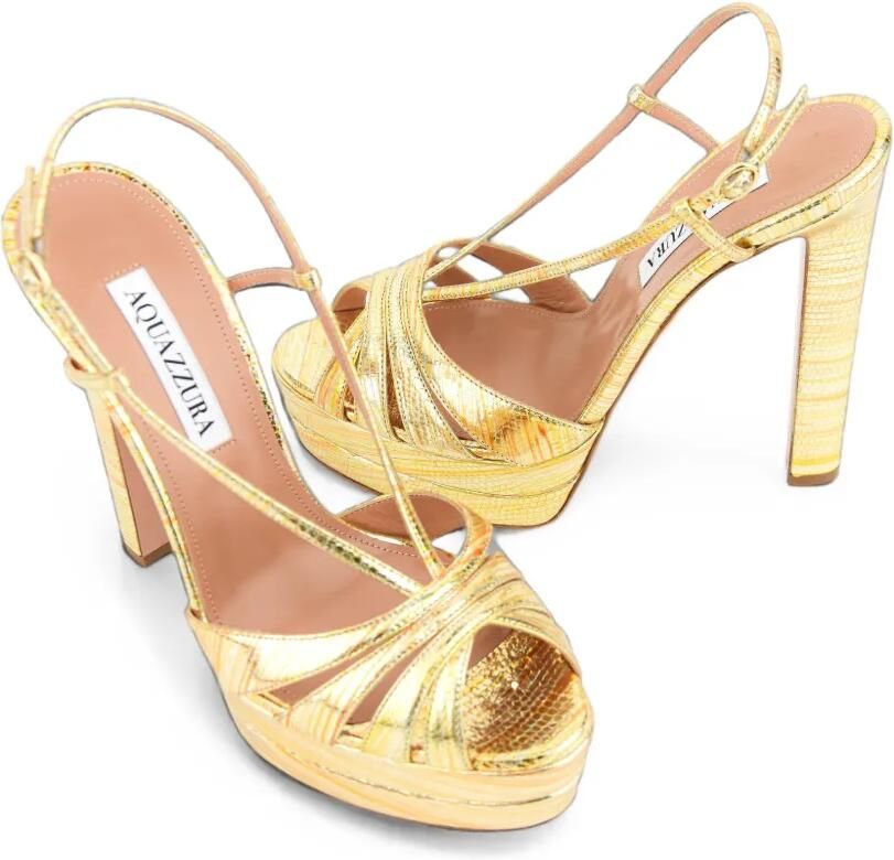 Aquazzura Aimee 130 sandalen Goud - Foto 4