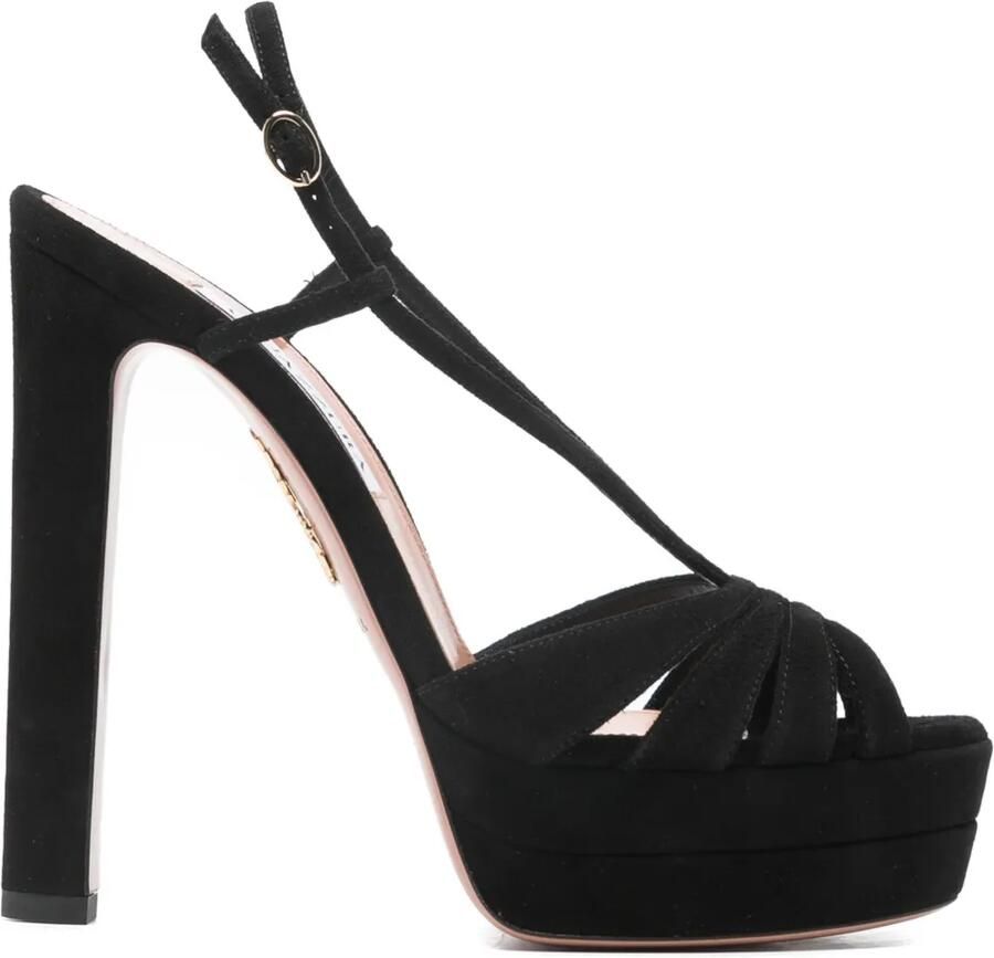 Aquazzura Aimée suède sandalen Zwart