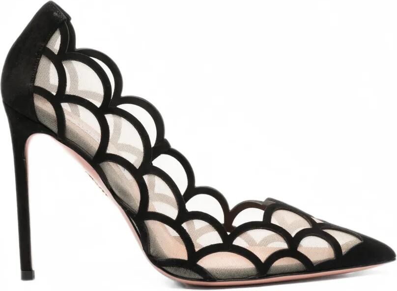 Aquazzura Aira mesh pumps Zwart