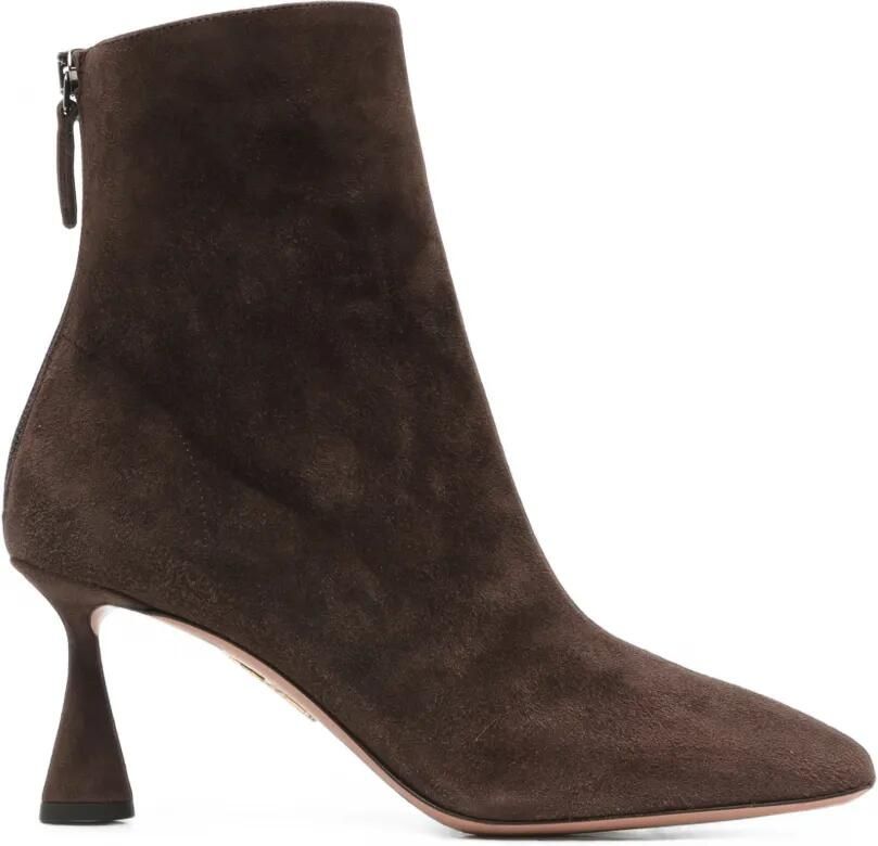 Aquazzura Amore suède enkellaarzen Bruin