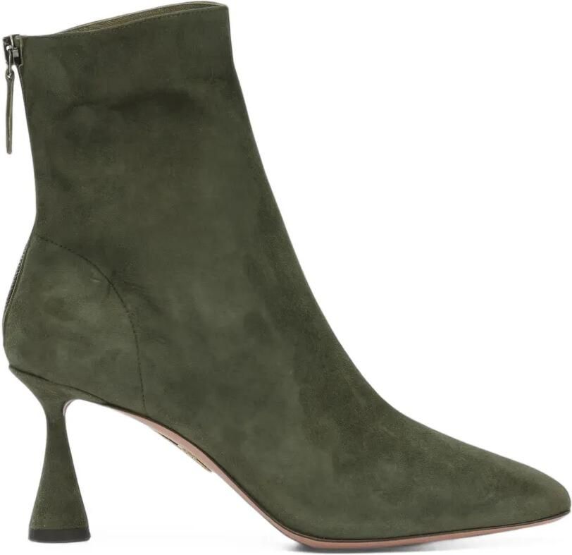 Aquazzura Amore suède enkellaarzen Groen