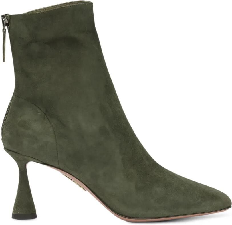 Aquazzura Amore suède enkellaarzen Groen