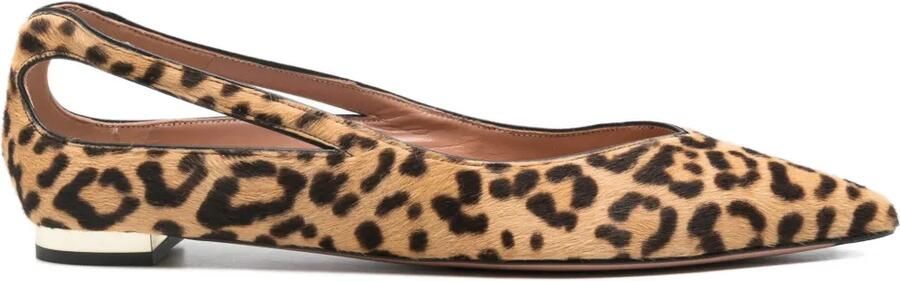 Aquazzura Ballerina's met luipaardprint Bruin