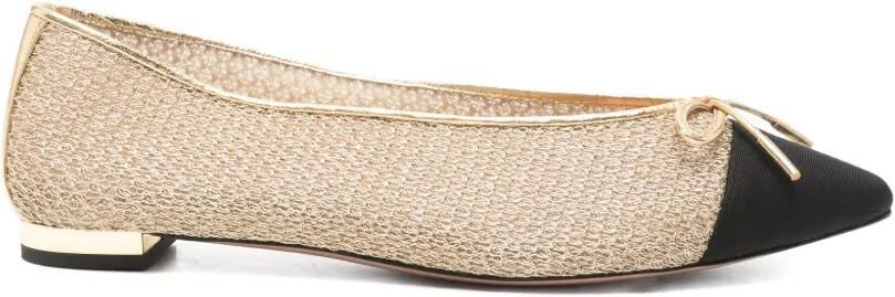 Aquazzura Ballerina's met strikdetail Goud