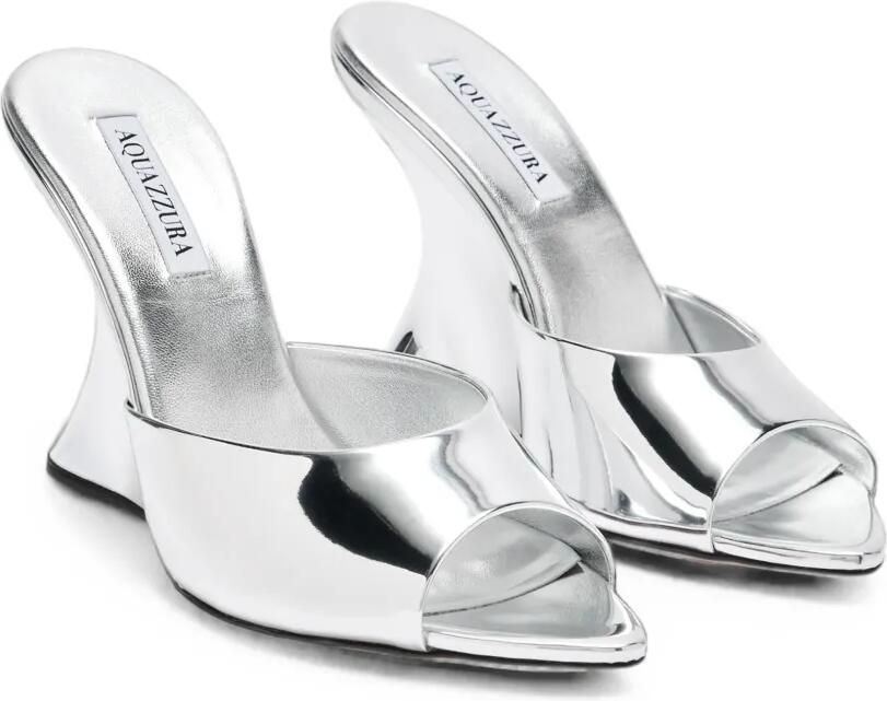Aquazzura Bisous 95 sandalen met sleehak Zilver - Foto 3