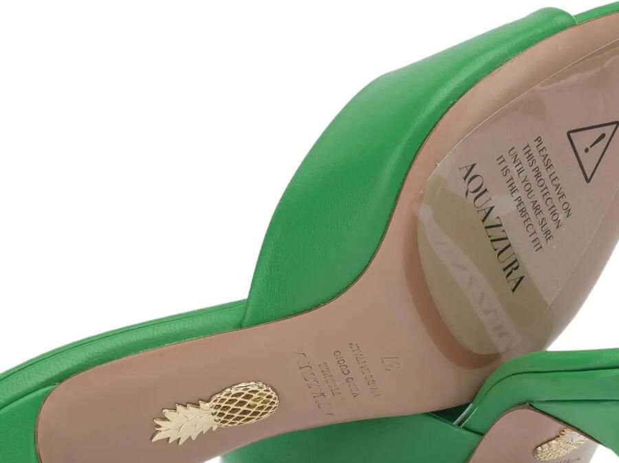 Aquazzura Bisous leren muiltjes Groen - Foto 2