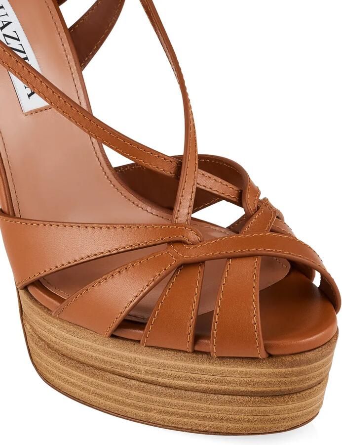 Aquazzura Bonita Plateau sandalen met hak Bruin
