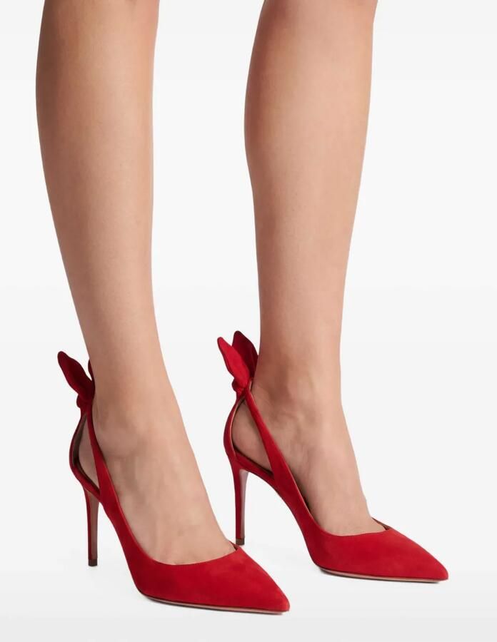 Aquazzura Bow Tie 85 mm suède pumps Rood - Foto 2