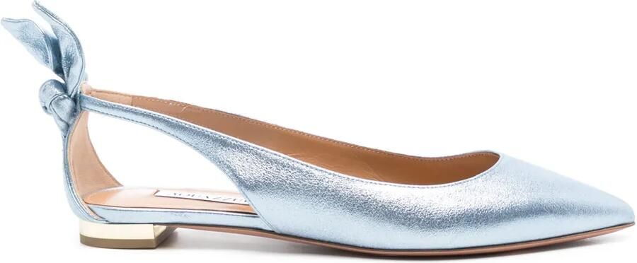 Aquazzura Bow Tie leren ballerina's Blauw