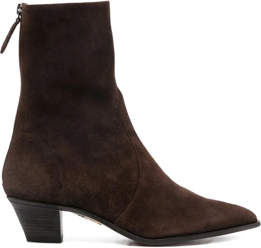 Aquazzura Brunswick suède enkellaarzen Bruin