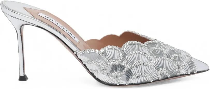 Aquazzura Ce Soir muiltjes 85 Zilver