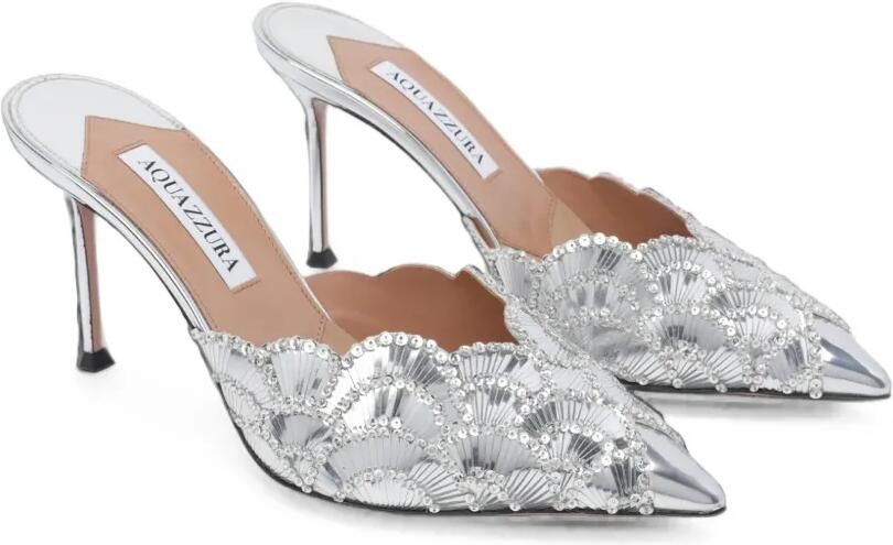 Aquazzura Ce Soir muiltjes 85 Zilver - Foto 3