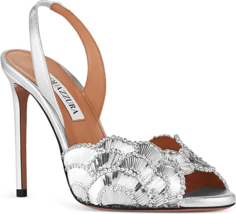 Aquazzura Ce Soir sandalen verfraaid met kristallen en hak Zilver - Foto 4