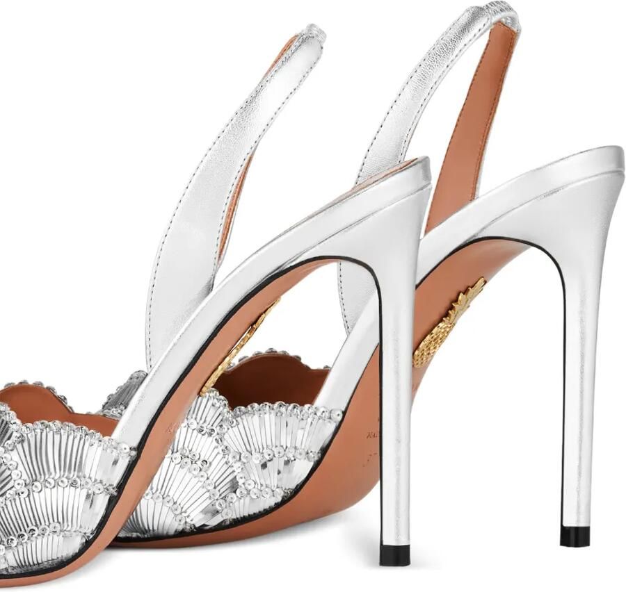 Aquazzura Ce Soir sandalen verfraaid met kristallen en hak Zilver - Foto 2