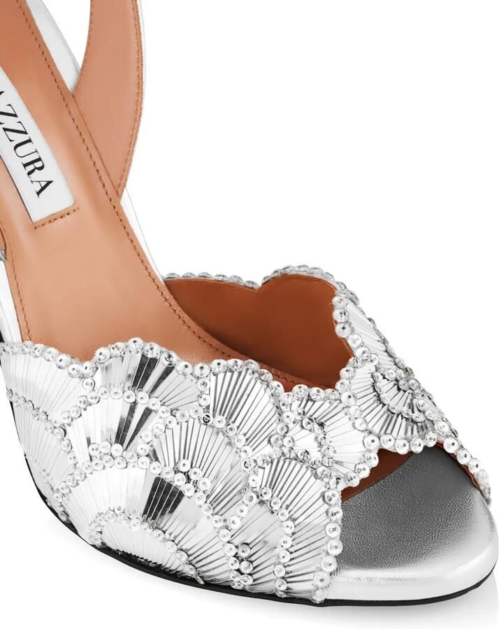Aquazzura Ce Soir sandalen verfraaid met kristallen en hak Zilver - Foto 3