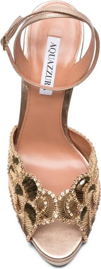Aquazzura Ce Soir sandals plateau 130 Goud - Foto 4