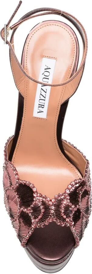 Aquazzura Ce Soir verfraaide sandalen met plateauzool Bruin - Foto 4