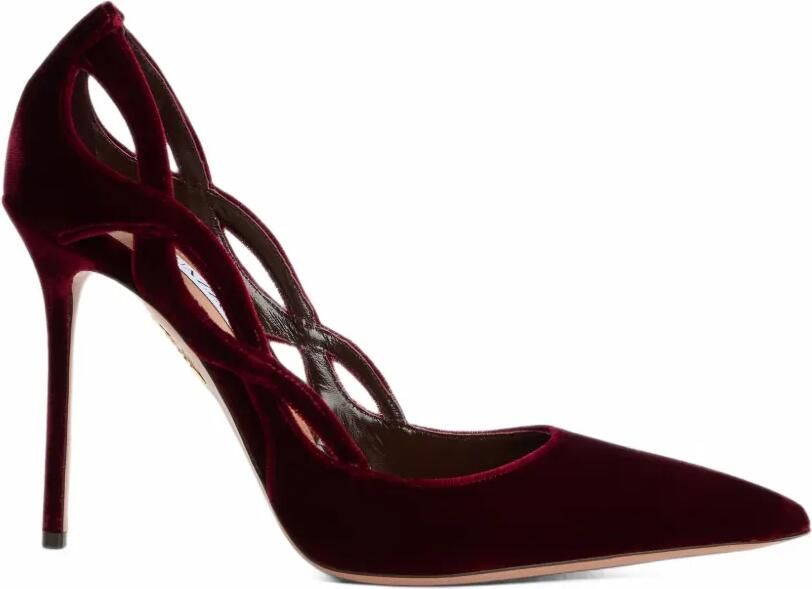 Aquazzura Contour velvet pumps Rood