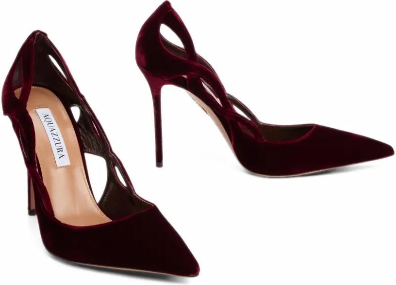 Aquazzura Contour velvet pumps Rood - Foto 3