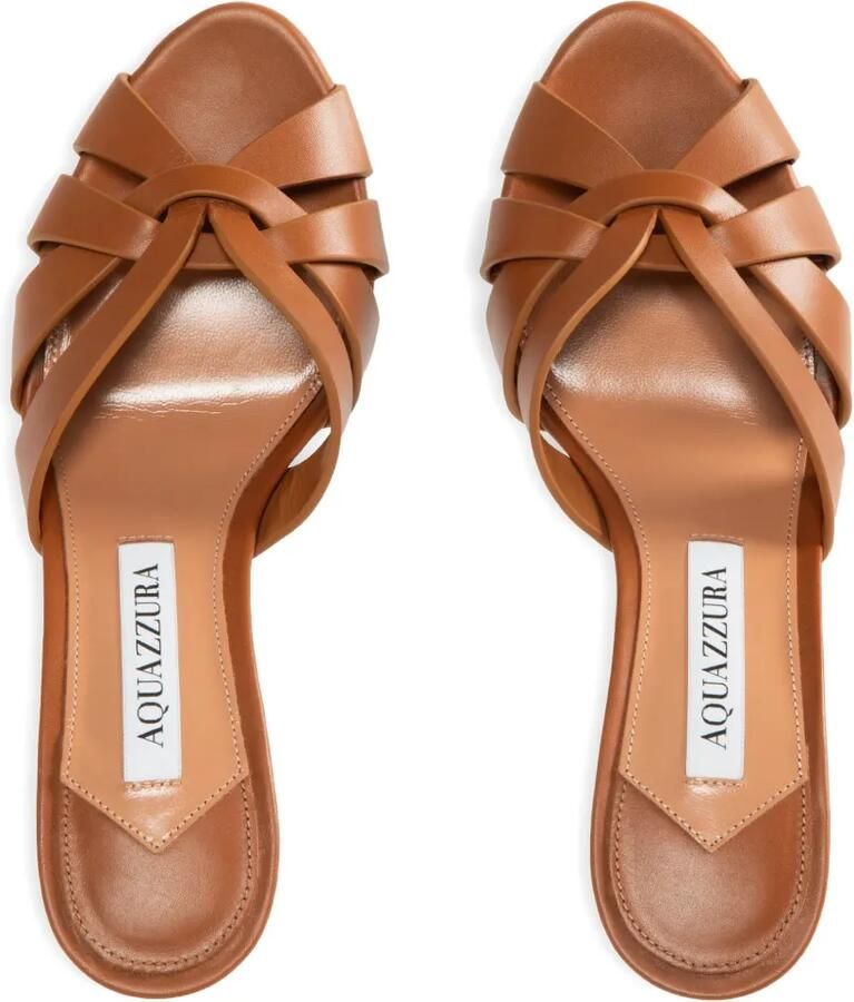 Aquazzura Copacabana geknoopte leren muiltjes Bruin - Foto 2
