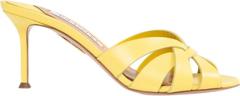 Aquazzura Copacabana geknoopte leren sandalen Geel