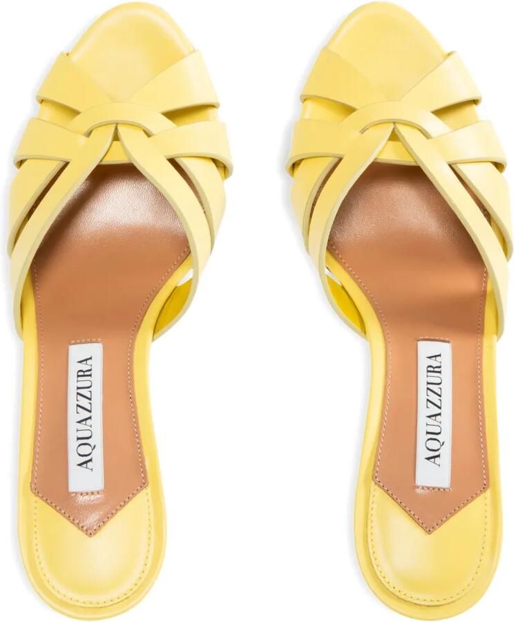 Aquazzura Copacabana geknoopte leren sandalen Geel - Foto 2