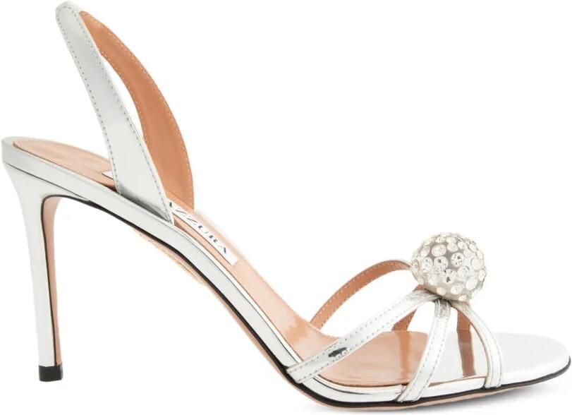 Aquazzura Crystal Bubble sandalen Zilver