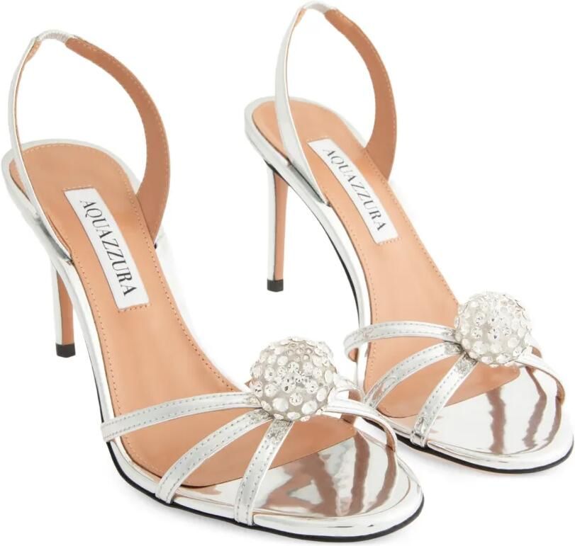 Aquazzura Crystal Bubble sandalen Zilver - Foto 3
