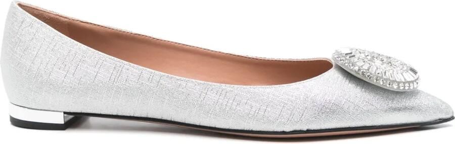 Aquazzura Crystal Hoop ballerina's Zilver
