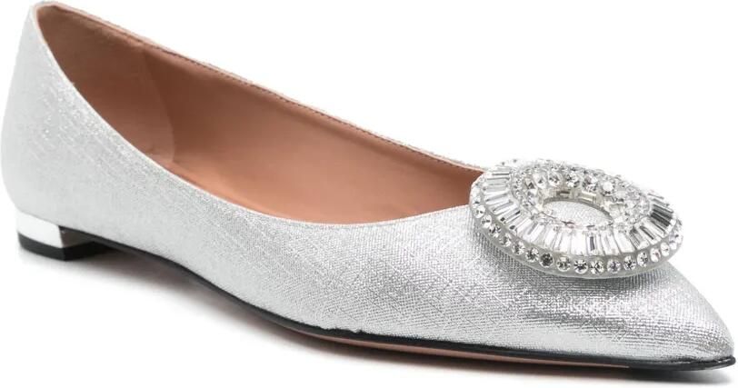 Aquazzura Crystal Hoop ballerina's Zilver - Foto 2