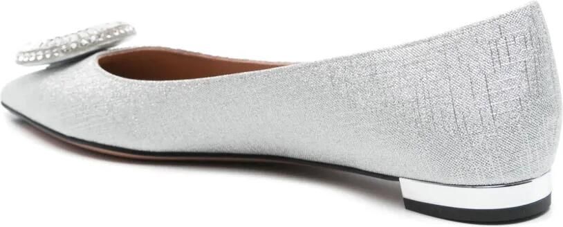 Aquazzura Crystal Hoop ballerina's Zilver - Foto 3