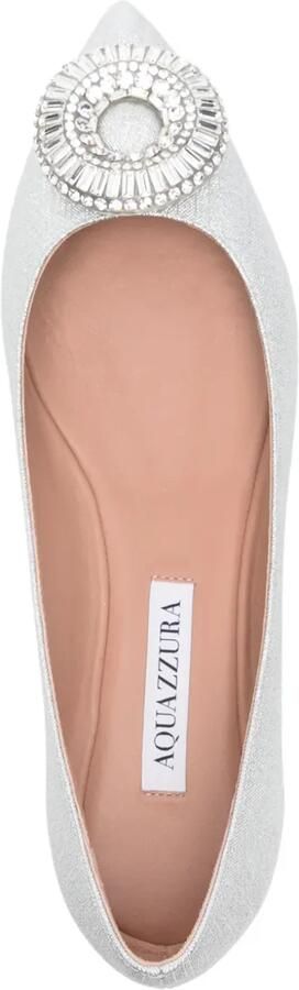 Aquazzura Crystal Hoop ballerina's Zilver - Foto 4