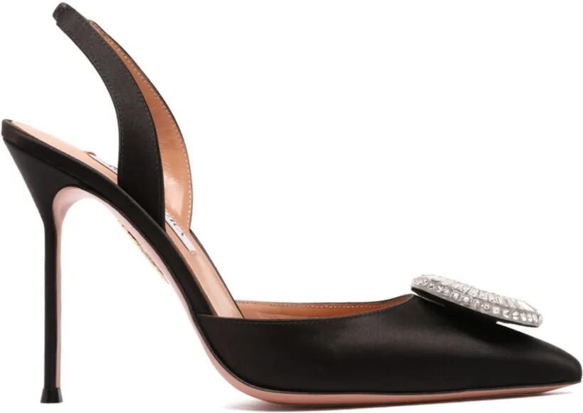 Aquazzura Crystal Hoop slingback pumps Zwart