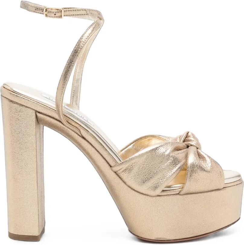 Aquazzura Cupid knotted platform sandals Goud