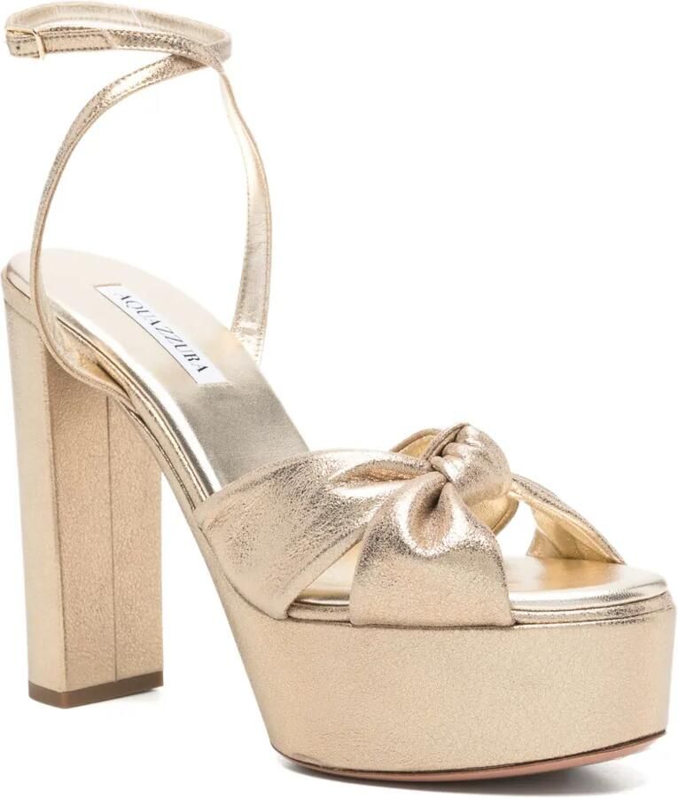 Aquazzura Cupid knotted platform sandals Goud - Foto 2