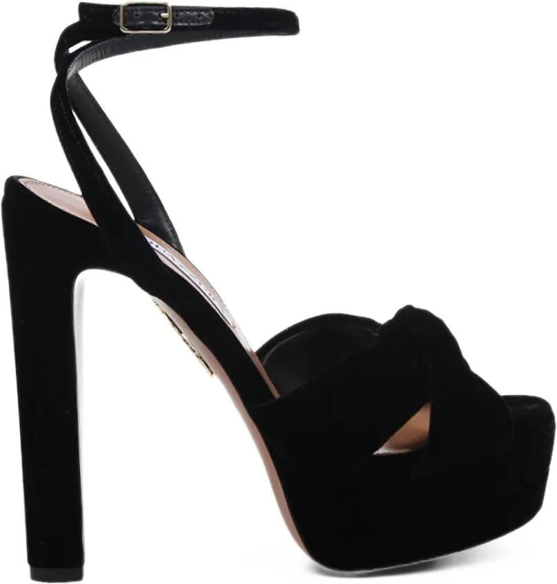 Aquazzura Cupid Plateau knotted platform sandals Zwart