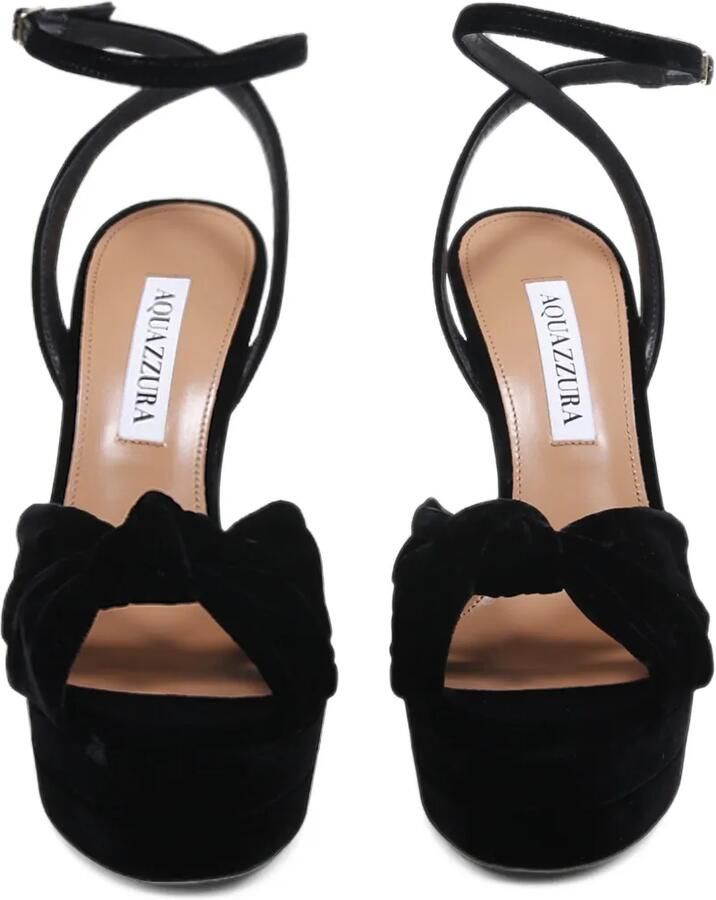 Aquazzura Cupid Plateau knotted platform sandals Zwart - Foto 3