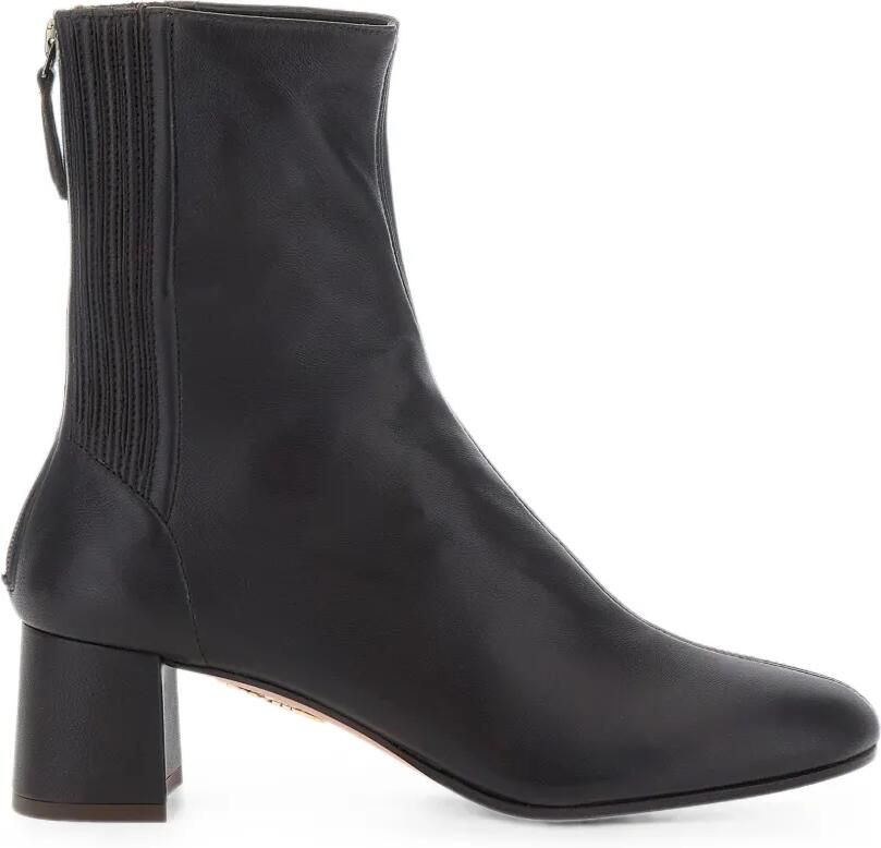 Aquazzura Enkellaarzen met geribbeld vlak en rits Bruin