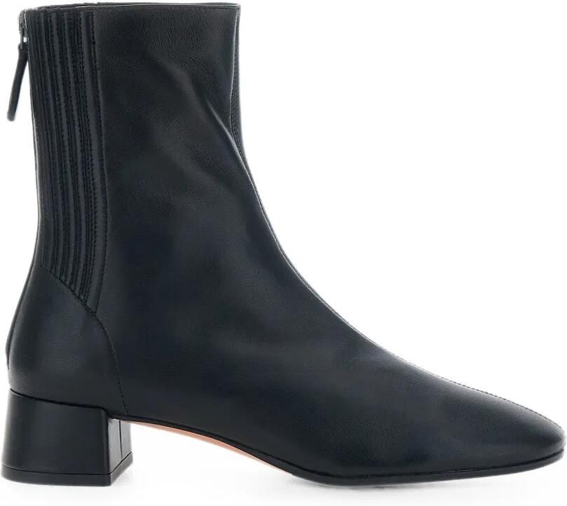 Aquazzura Enkellaarzen met geribbeld vlak en ritssluiting Zwart