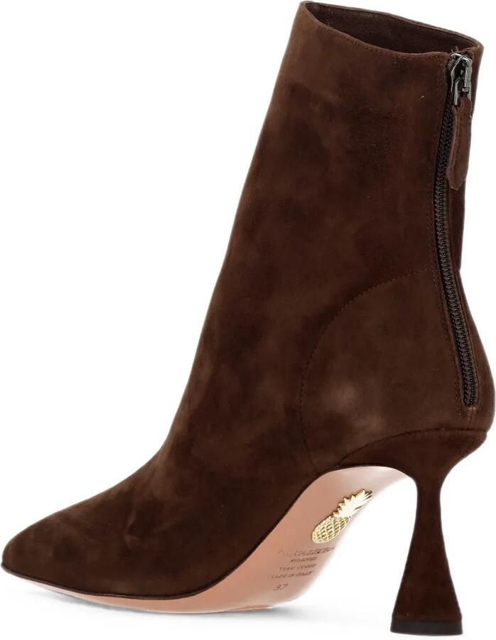 Aquazzura Enkellaarzen met rits Bruin - Foto 3