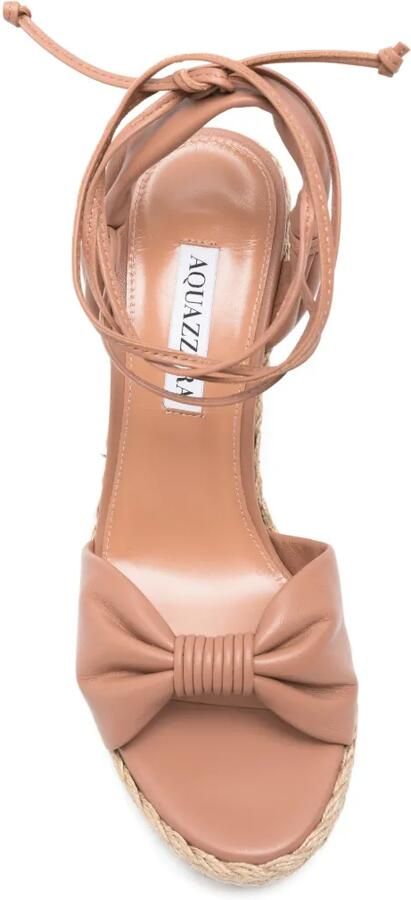 Aquazzura Espadrilles met geknoopt detail en sleehak Beige